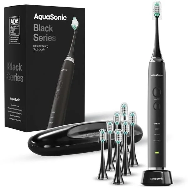 AquaSonic Ultra Whitening Toothbrush with a Travel Case