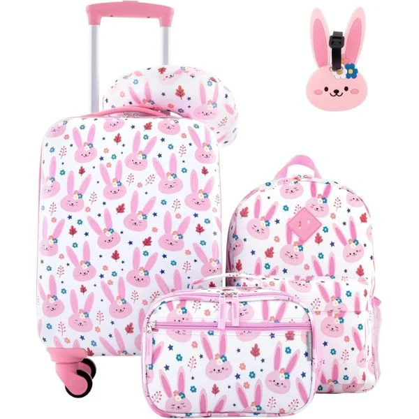 Travelers Club 5-Piece Kids’ Bunny Luggage Set